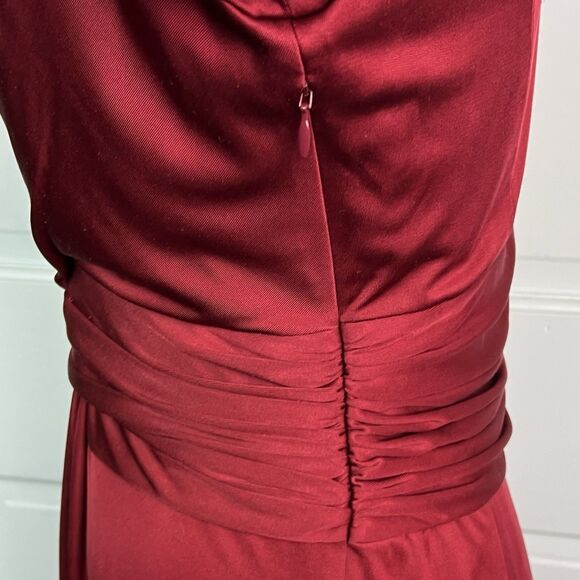 Issa London Silk Jersey Phylis Dress Burgundy Royal Engagement Princess Kate Sz8 - Picture 6 of 13